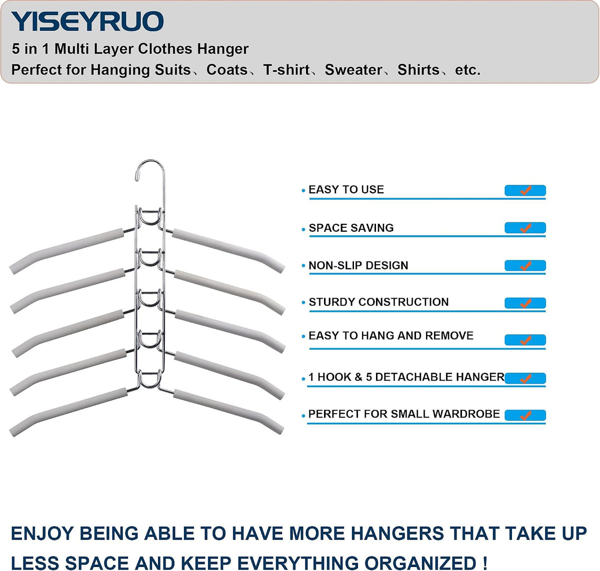 Multi-Layer Space-Saving Clothes Hangers - Set of 4