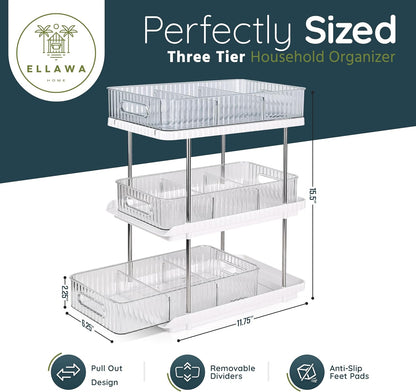 3-Tier Under-Sink Organizer – Pull-Out Storage Solution for Kitchen and Bathroom Cabinets