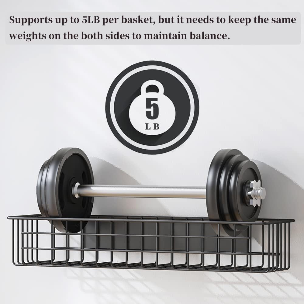 Set of 2 Magnetic Refrigerator Storage Baskets, Durable Spice Rack and Shelf for Kitchen and Pantry Organization