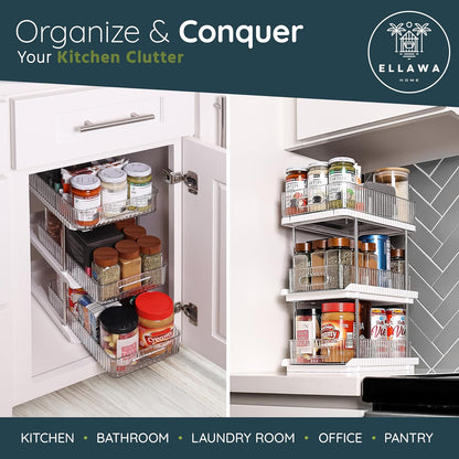 3-Tier Under-Sink Organizer – Pull-Out Storage Solution for Kitchen and Bathroom Cabinets