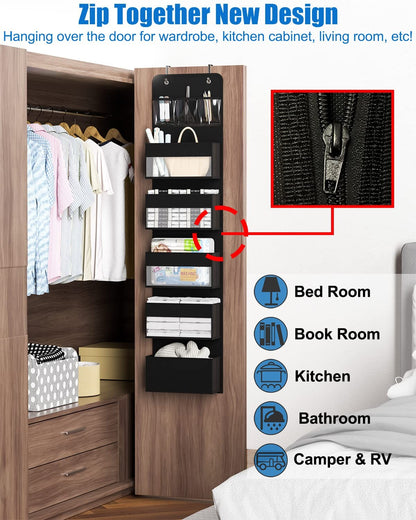 Hioya Over-Door Organizer - 6-Shelf Storage Solution for RV and Bathroom