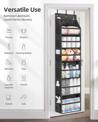 Large Clear Over-Door Organizer with Deep Pockets