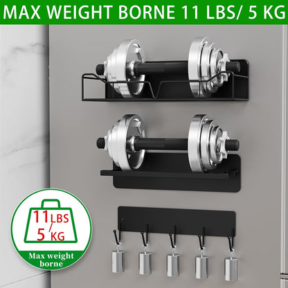 Heavy-Duty Magnetic Shelves for Washing Machines and Refrigerators - 5-Pack Metal Storage Rack with Hooks and Towel Holder for Laundry Room Organization (Black)