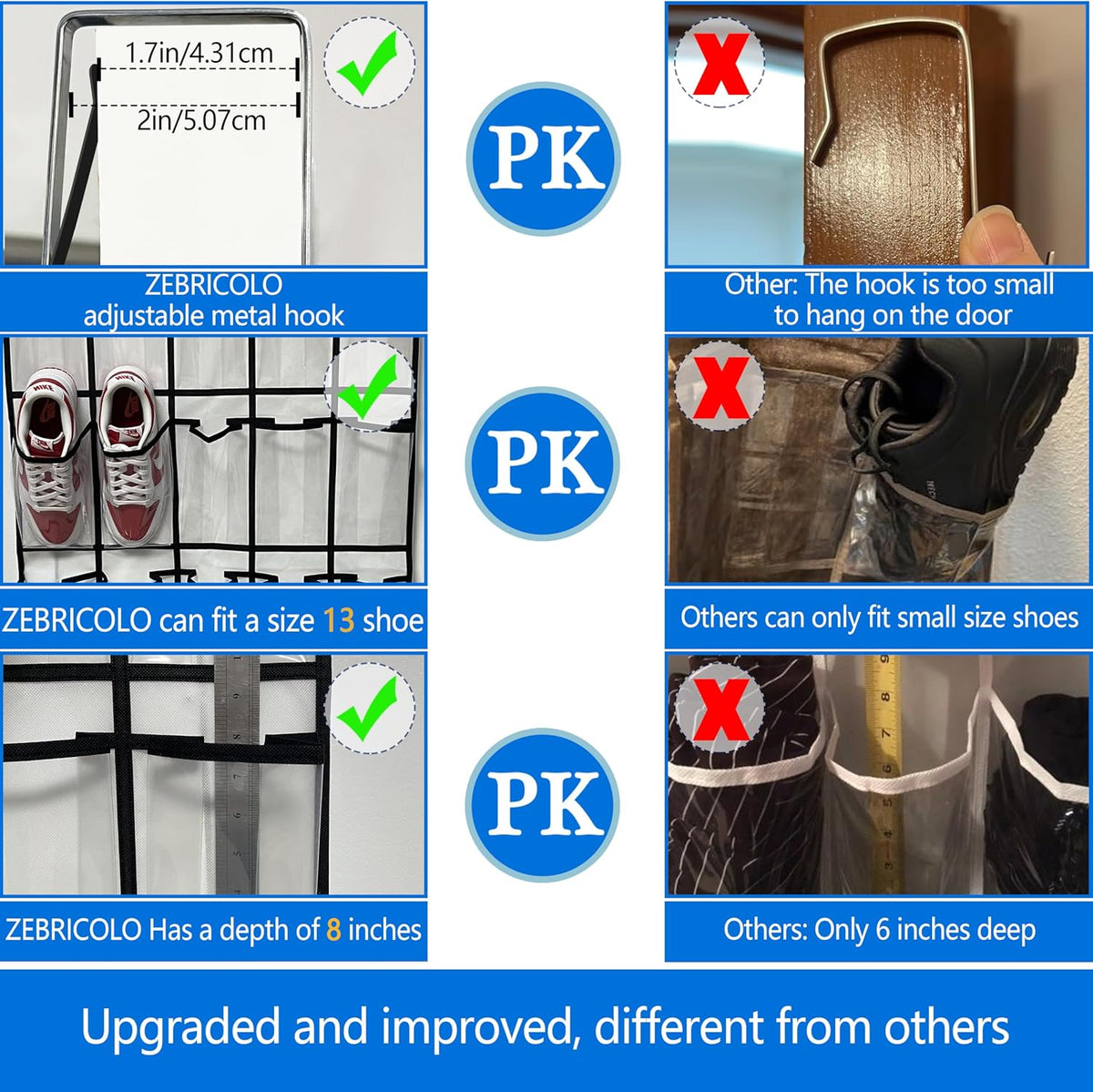 Over-Door Shoe Organizer for Closet Storage