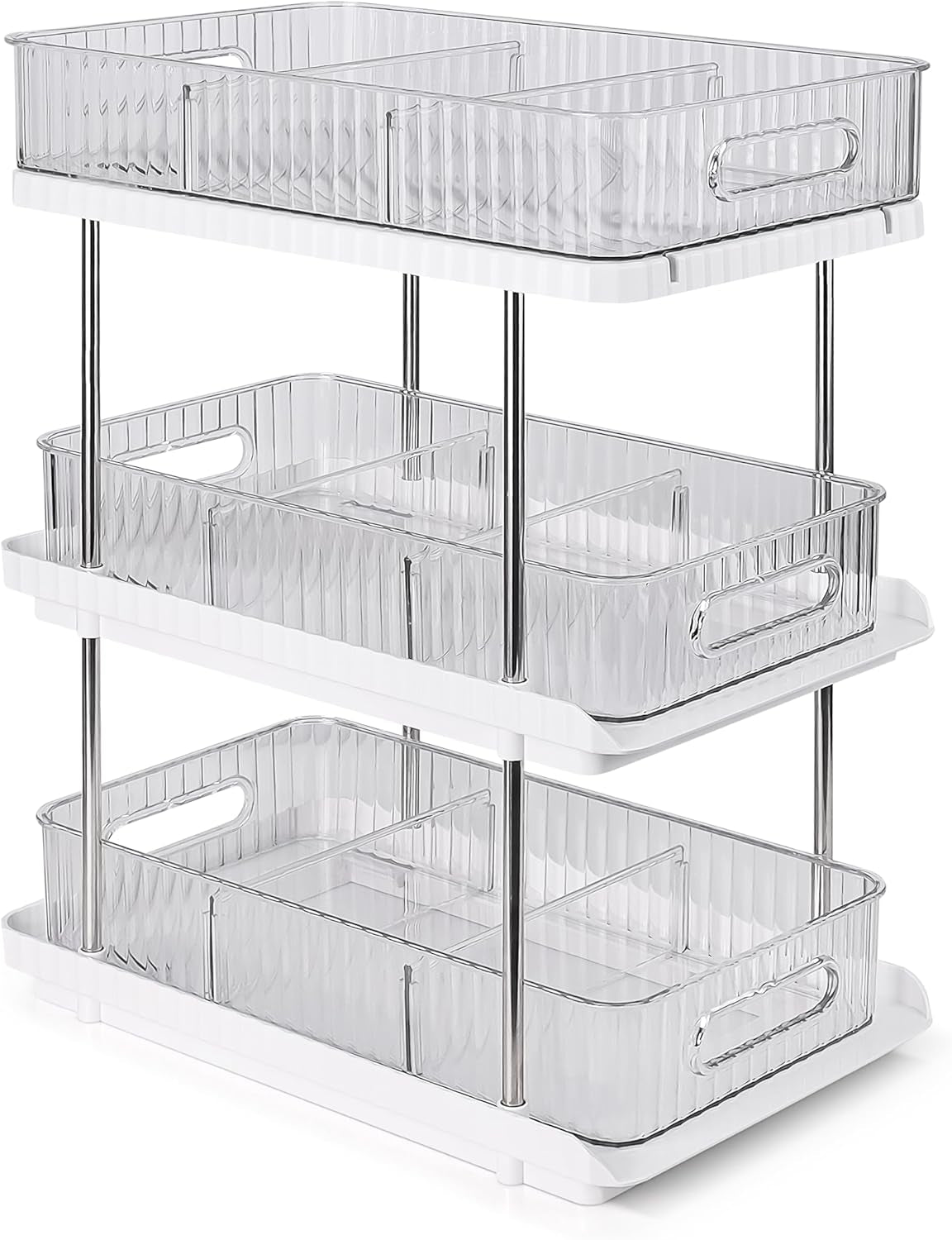 3-Tier Under-Sink Organizer – Pull-Out Storage Solution for Kitchen and Bathroom Cabinets