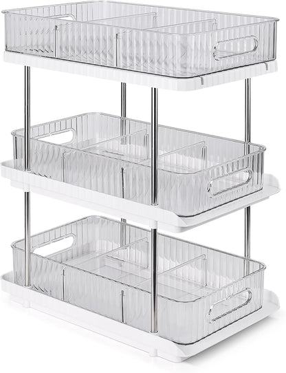 3-Tier Under-Sink Organizer – Pull-Out Storage Solution for Kitchen and Bathroom Cabinets