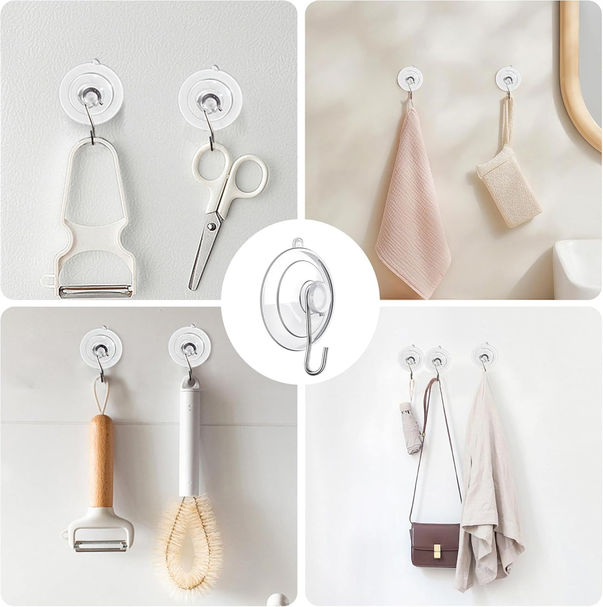 18-Pack Suction Cup Hooks, 10LB Max Load, 1.77-Inch Reusable Hooks for Glass, Windows, Bathrooms, Kitchens, Tiles, and Shower Cubicles
