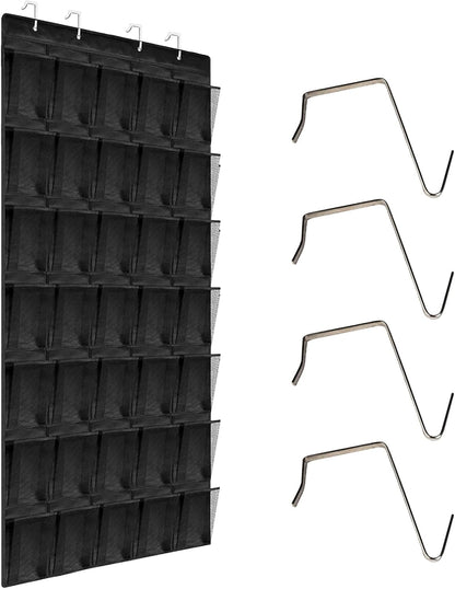 35-Pocket Over-Door Shoe Organizer with Hanging Storage Solution