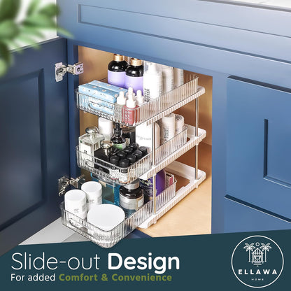 3-Tier Under-Sink Organizer – Pull-Out Storage Solution for Kitchen and Bathroom Cabinets