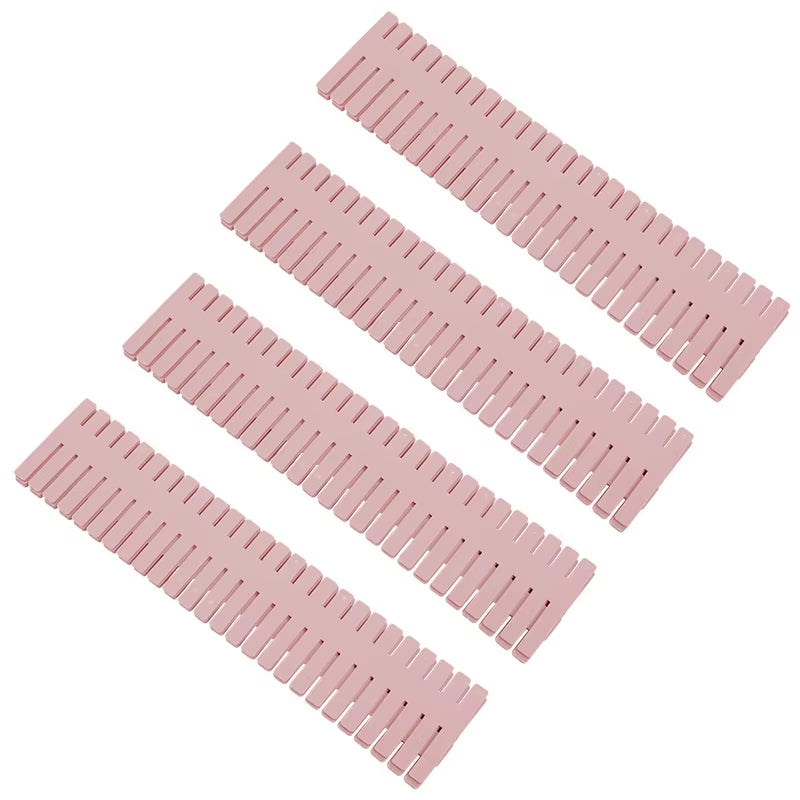 Adjustable 4-Piece Drawer Divider Set for Organized Storage of Underwear, Socks, Cosmetics, and Miscellaneous Items