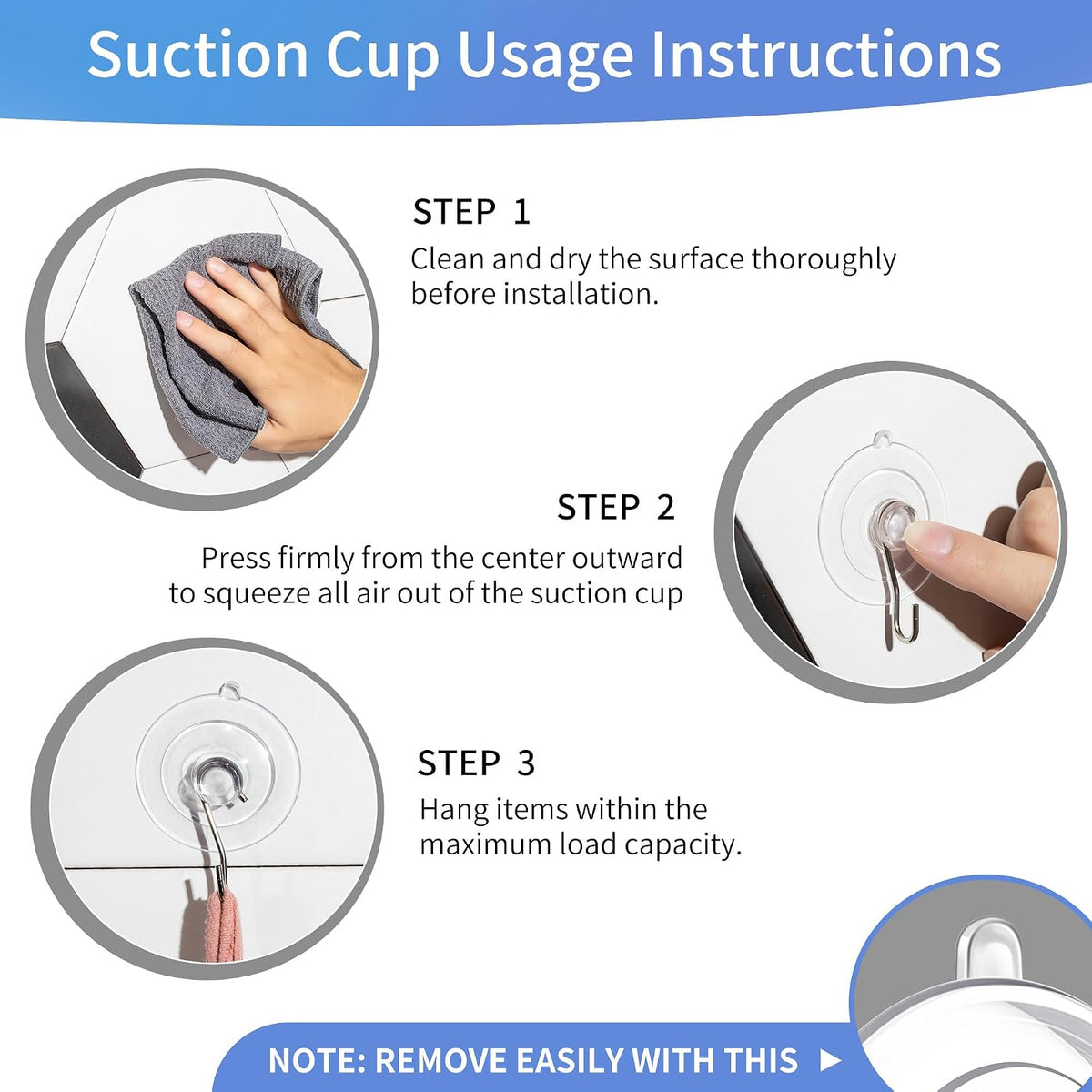 18-Pack Suction Cup Hooks, 10LB Max Load, 1.77-Inch Reusable Hooks for Glass, Windows, Bathrooms, Kitchens, Tiles, and Shower Cubicles