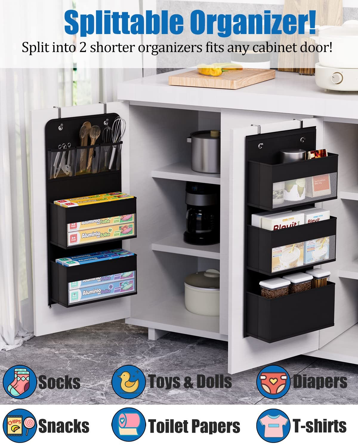 Hioya Over-Door Organizer - 6-Shelf Storage Solution for RV and Bathroom