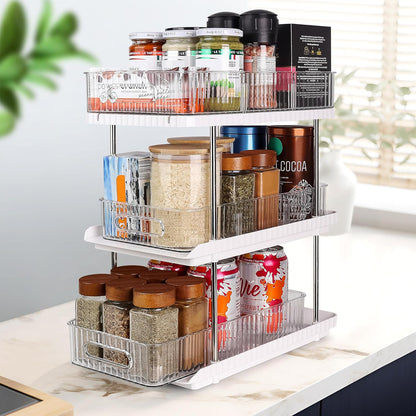 3-Tier Under-Sink Organizer – Pull-Out Storage Solution for Kitchen and Bathroom Cabinets