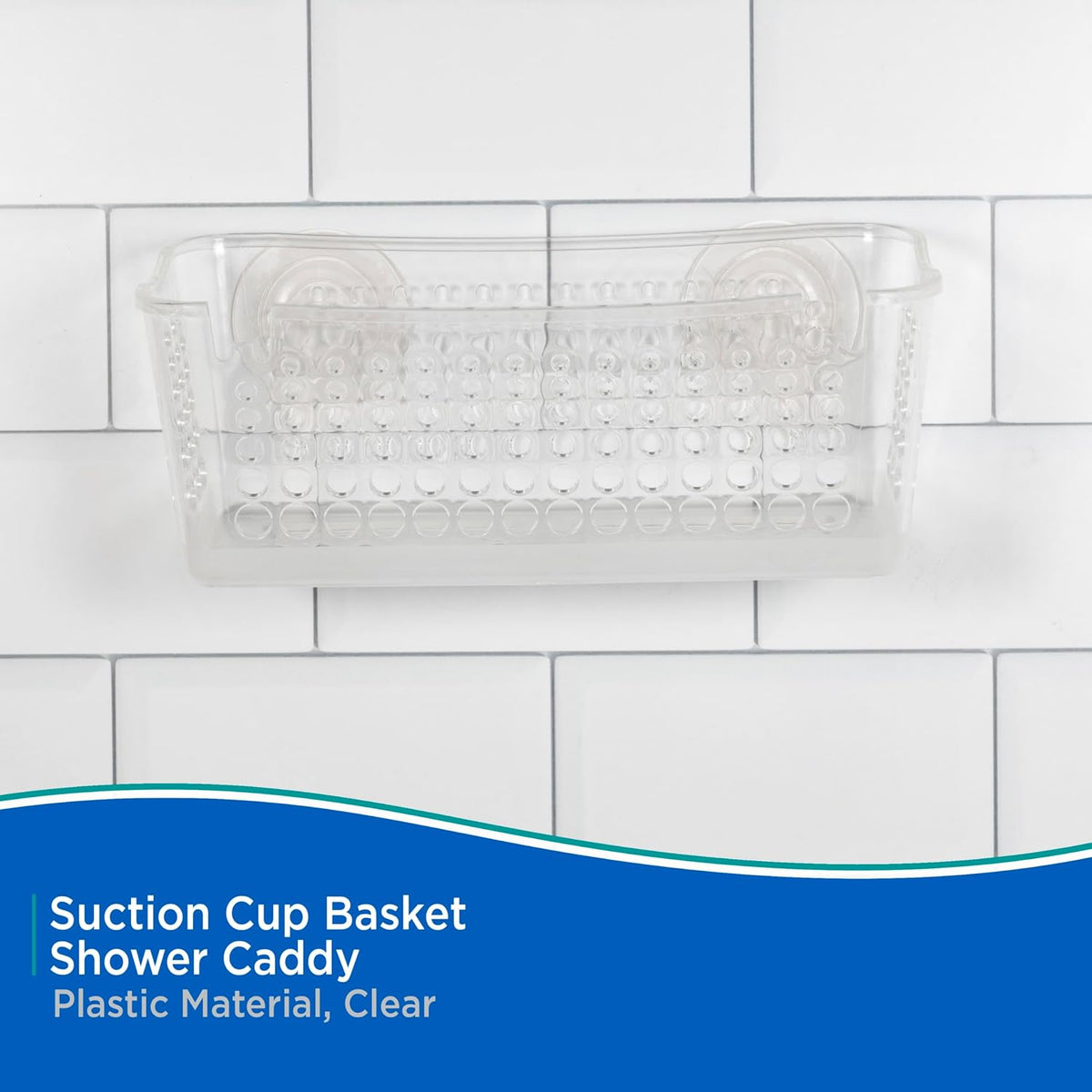 Clear Suction Cup Shower Caddy Basket