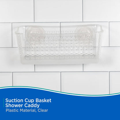 Clear Suction Cup Shower Caddy Basket
