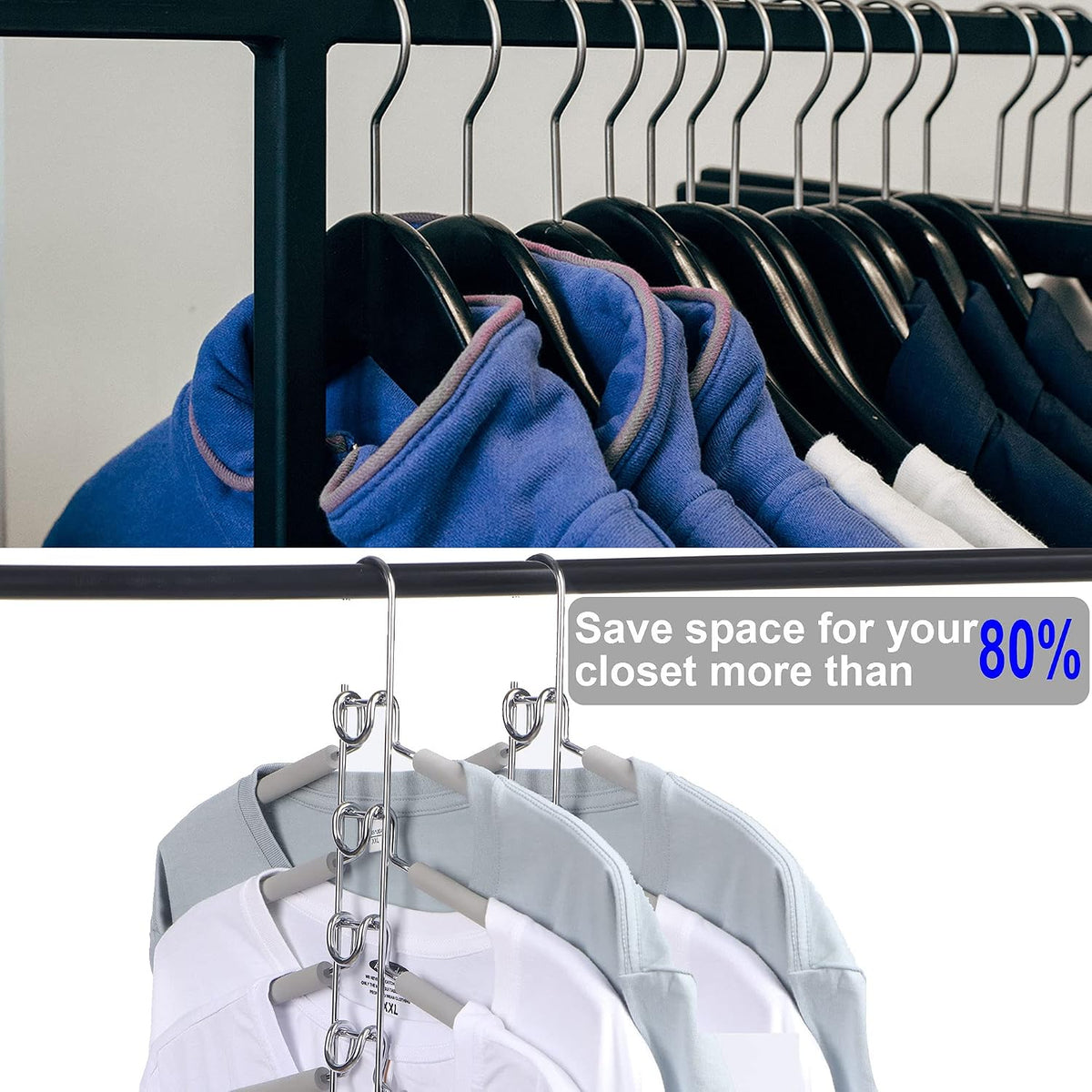 Multi-Layer Space-Saving Clothes Hangers - Set of 4