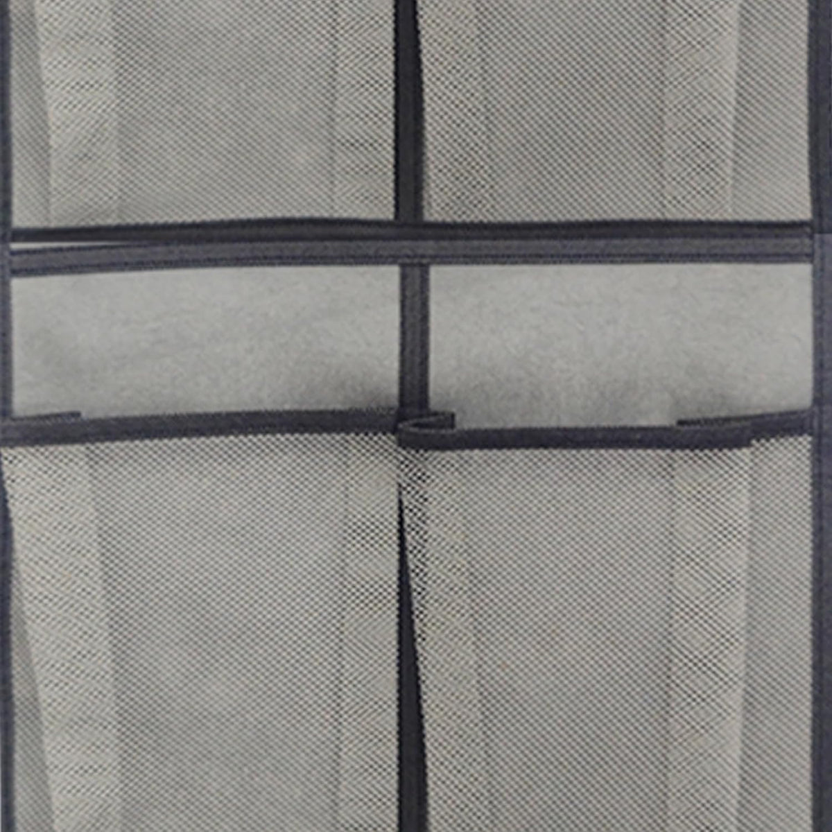 Gray Over-Door Shoe Organizer with 12 Large Pockets for Efficient Closet Storage and Space-Saving Accessory Management