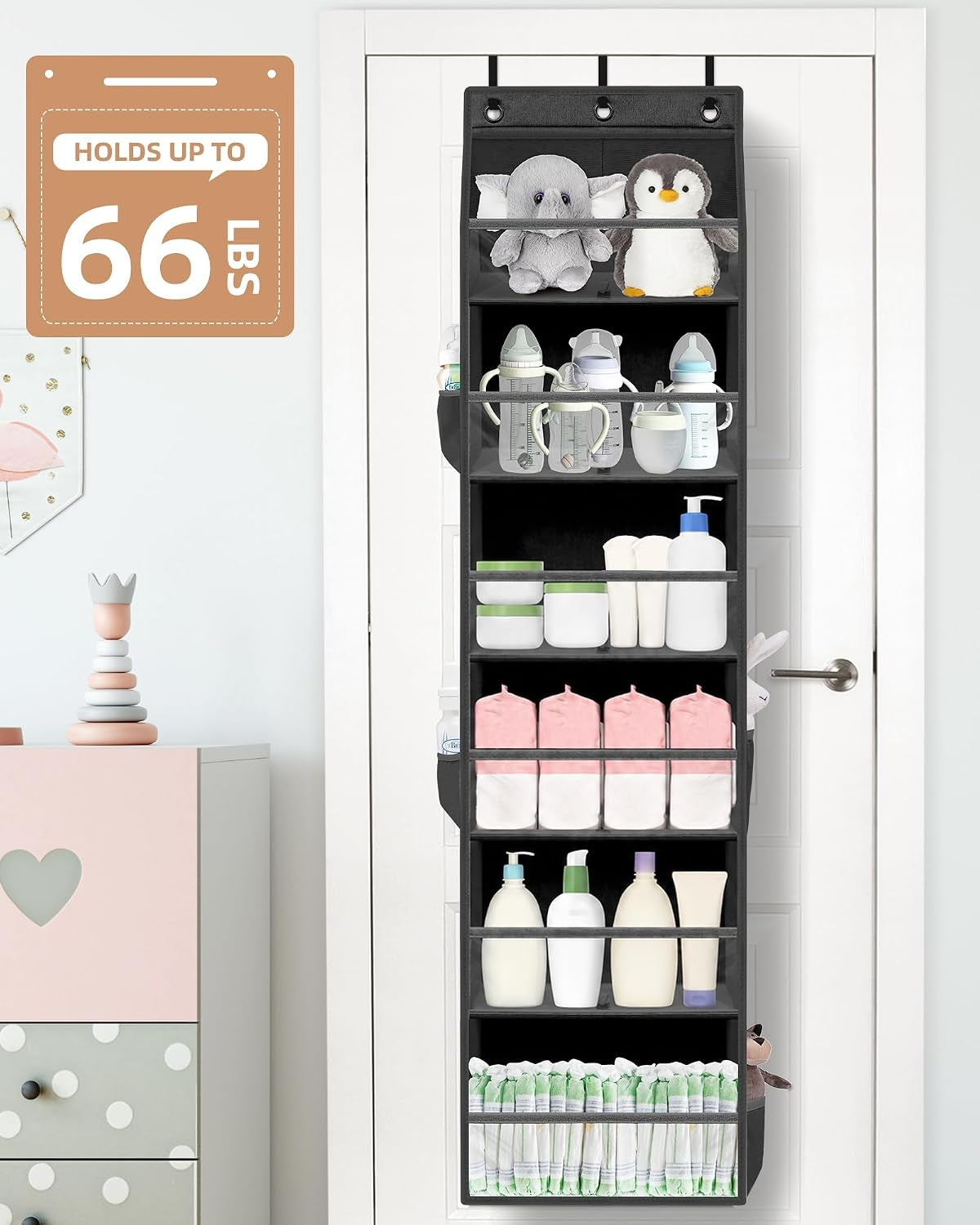 Large Clear Over-Door Organizer with Deep Pockets