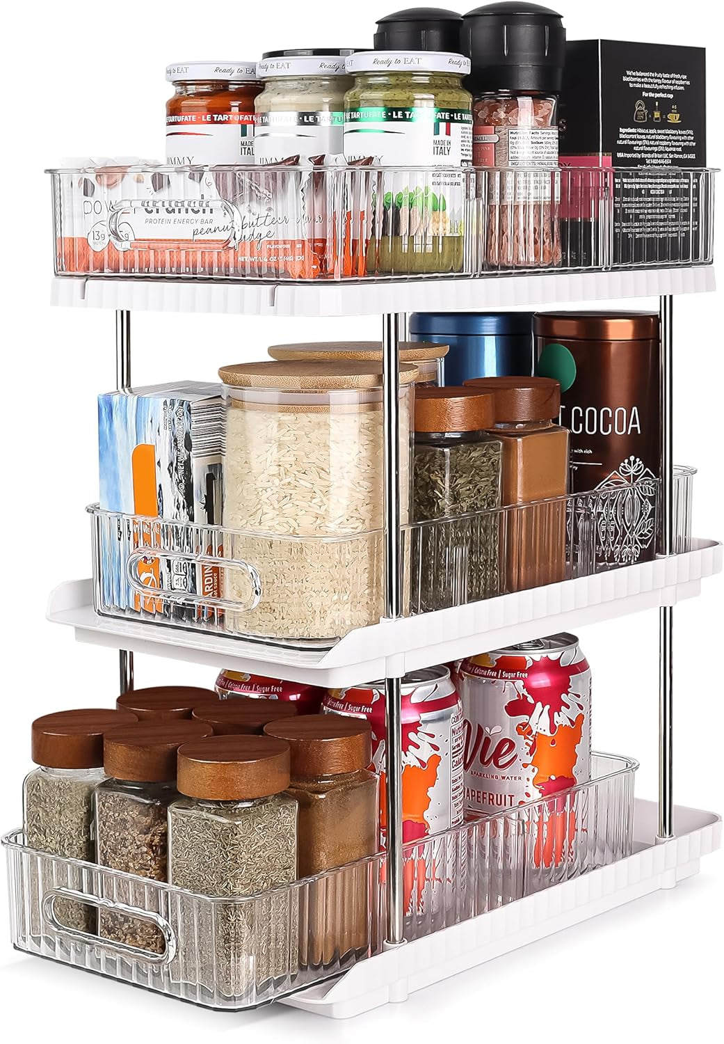3-Tier Under-Sink Organizer – Pull-Out Storage Solution for Kitchen and Bathroom Cabinets