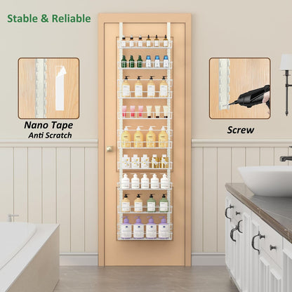 9-Tier Over-Door Pantry Organizer with Adjustable 2-in-1 Spice Rack