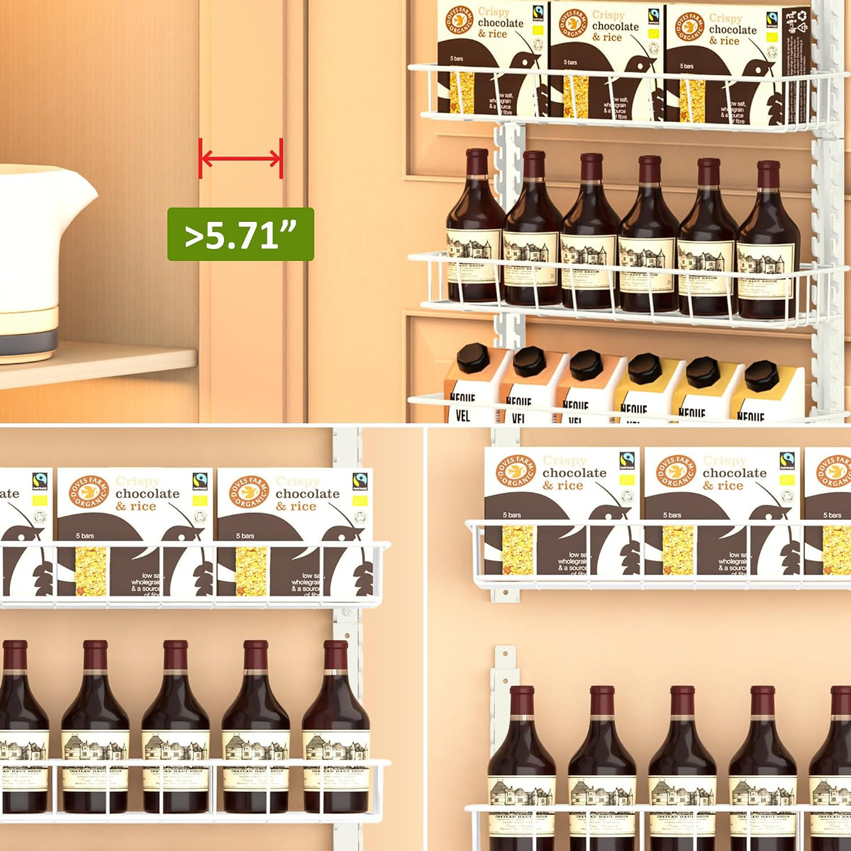 9-Tier Over-Door Pantry Organizer with Adjustable 2-in-1 Spice Rack