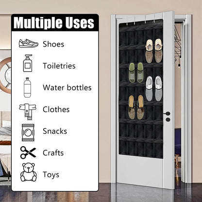35-Pocket Over-Door Shoe Organizer with Hanging Storage Solution
