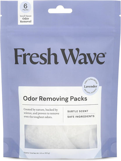 Lavender Odor Eliminator Packs, 6-Pack for Small Spaces and Closets