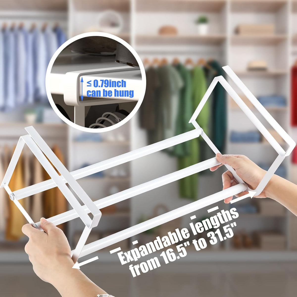 Expandable Shoe Rack Shelf Organizer Set for Closet - White (2 Pieces)