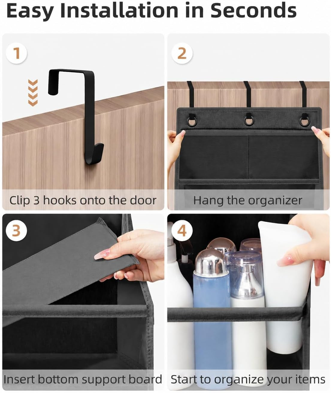 Large Clear Over-Door Organizer with Deep Pockets