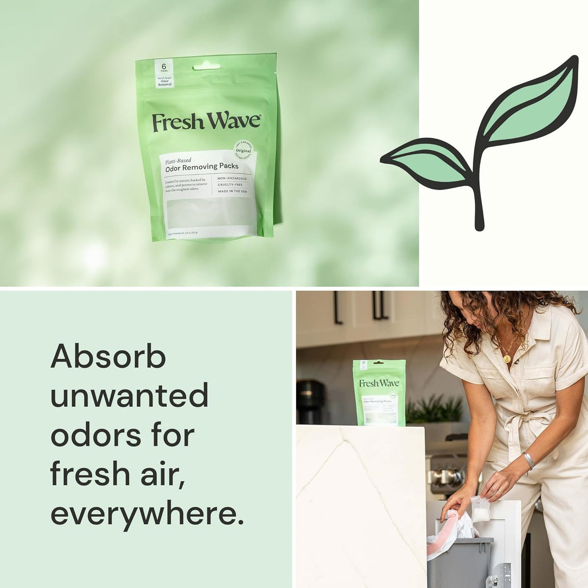 Odor Eliminator Pack, 6-Piece Set for Small Spaces and Closets, Original Formula