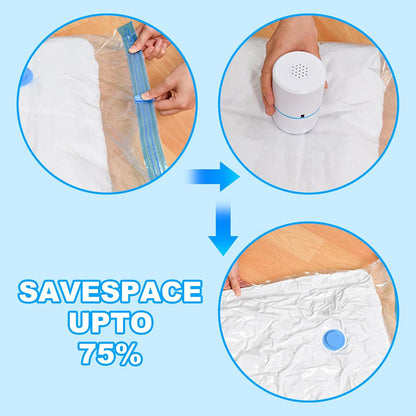 Vacuum Compression Storage Bags - 4-Pack, 13.8 x 19.7 Inches, Roll-Up Design for Space Saving